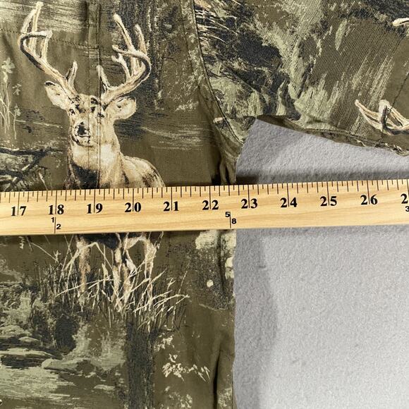 Bit & Bridle Deer Hunting Button Down Short Sleeve Shirt Mens Medium - Picture 6 of 7